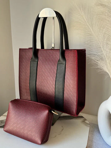 Urban Tote with Pouch - Maroon