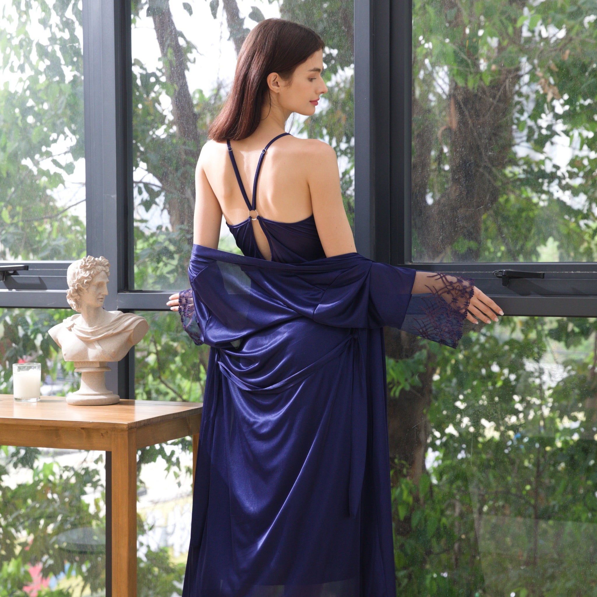 Flourish Gown Set 3602 - Navy