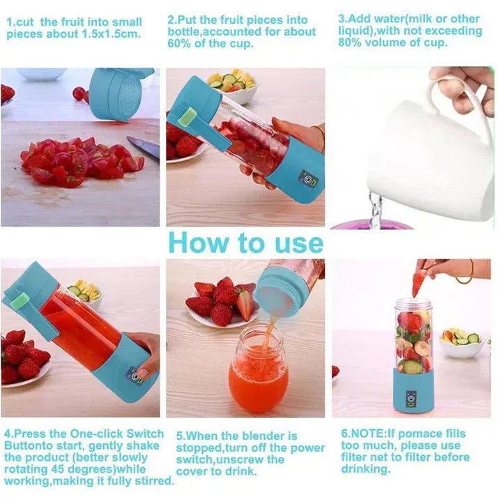 Portable Juicer Blender & Milkshake Maker Rechargeable