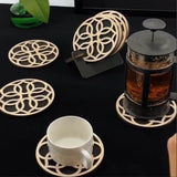 Elegant Textured Laser Cut Coaster Set – Stylish & Durable (Set of 6)