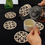 Elegant Textured Laser Cut Coaster Set – Stylish & Durable (Set of 6)