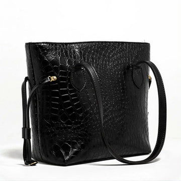 Croco | Chic  Shoulder Bag Black