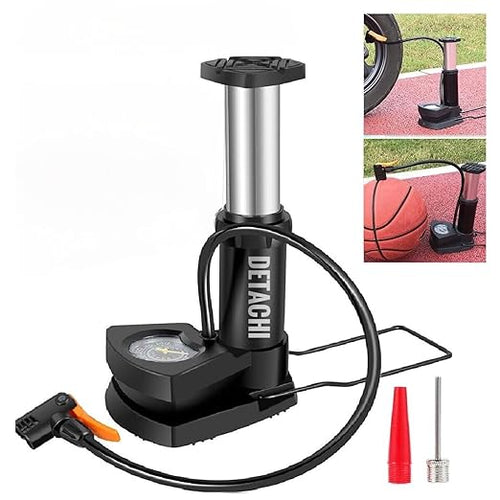Foot and hand Air Pump with Air Pressure Gauge Fast & Portable Car Bike Cycle Foot Air Pump inflator