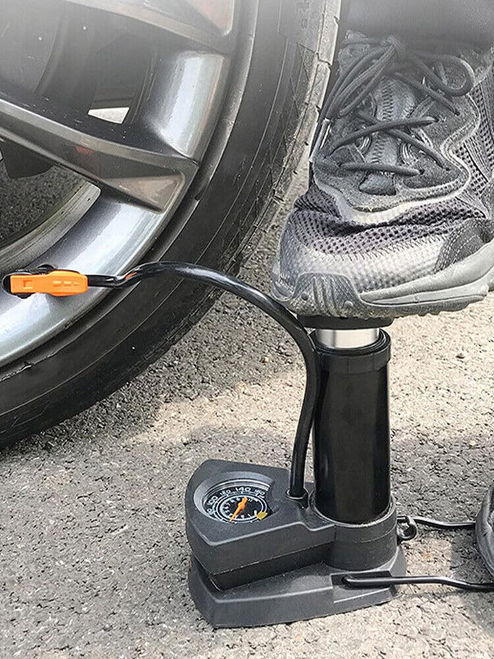 Foot and hand Air Pump with Air Pressure Gauge Fast & Portable Car Bike Cycle Foot Air Pump inflator