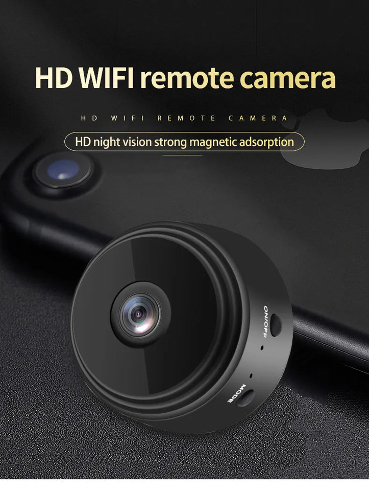 WiFi Mini Camera HD 1080p 2 Mega pixel Camera Lens Upto 128 GB Memory card supported Wireless Video Recorder Voice Recorder Security Monitoring Camera