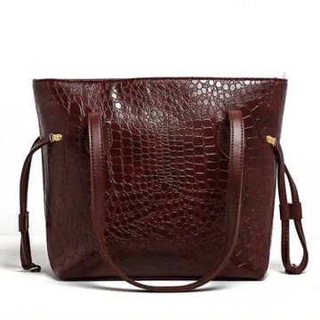 Croco | Chic  Shoulder Bag Maroon
