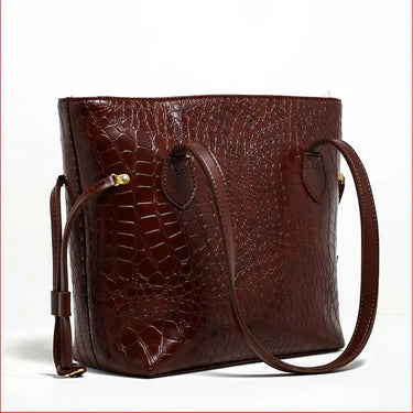 Croco | Chic  Shoulder Bag Maroon