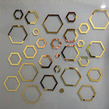 Acrylic Hexagon Ring Mirror Wall Decor Stickers