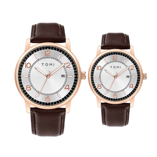 TOMI T-025 Couple Watch Date Quartz