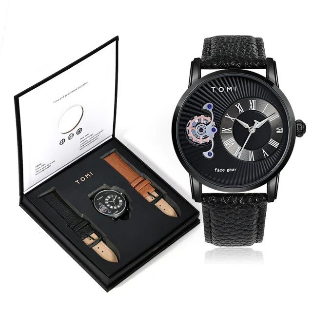 TOMI T-104 Face Gear Dual Strap Watch