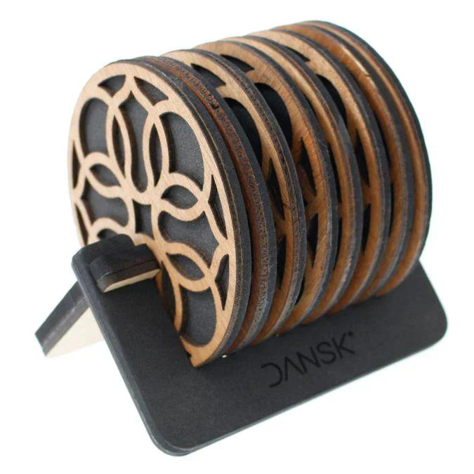 Elegant Textured Laser Cut Coaster Set – Stylish & Durable (Set of 6)