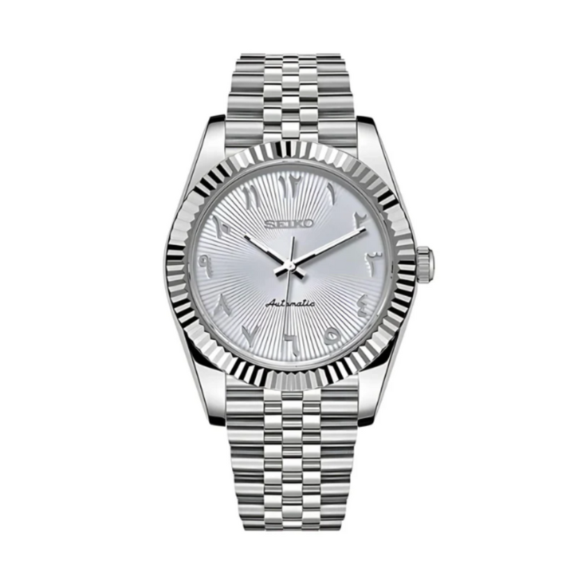 Seiko Mod Datejust White Textured Arabic