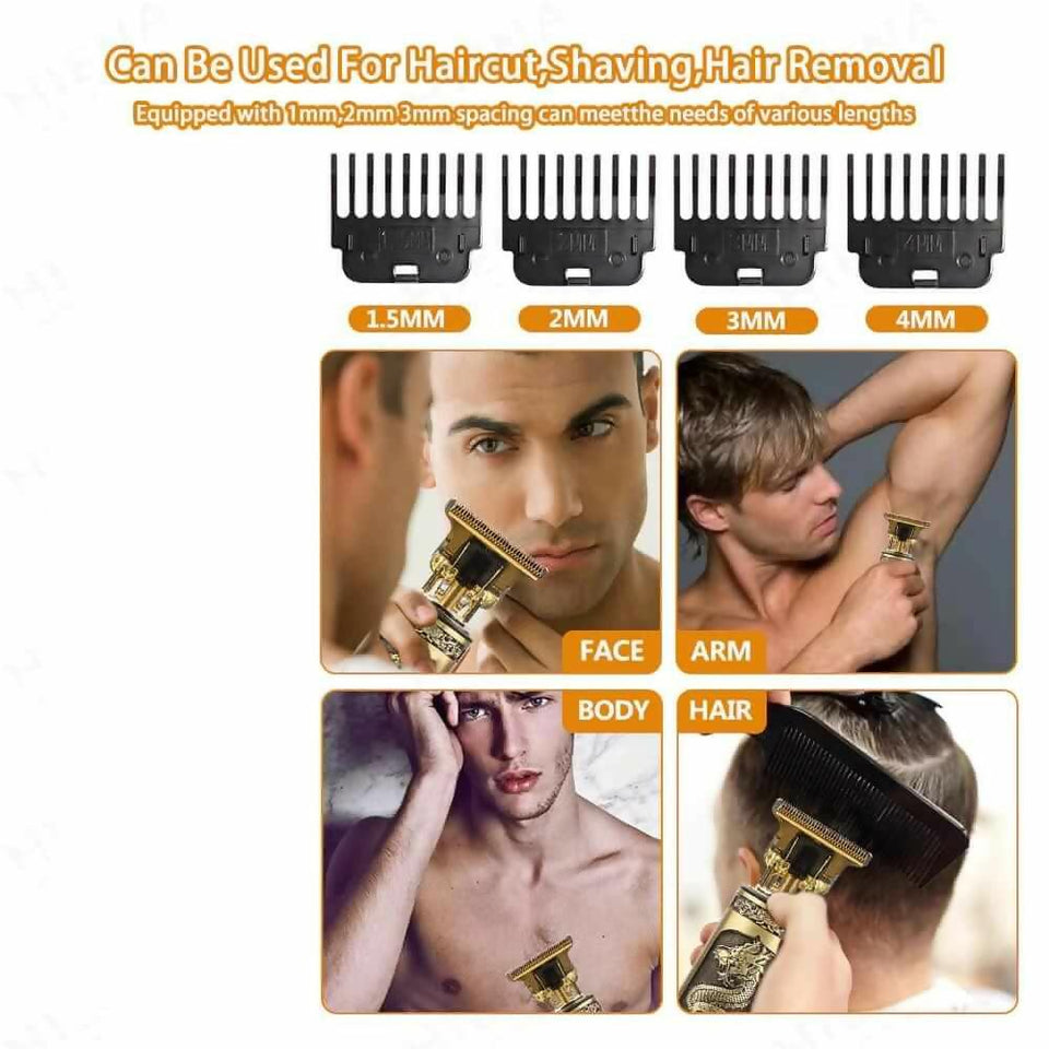 Branded T9 Vintage Beard Trimmer Professional Hair Cut Shaving Machine USB Rechargeable Wireless