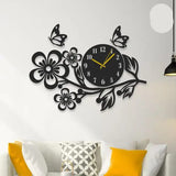 Wooden wall clock Flower shaped
