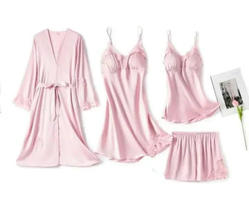 Silk Embroidered Comfortable And Lightweight Nightwear Set