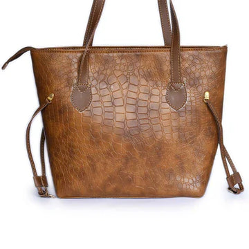 Croco | Chic  Shoulder Bag Caramel