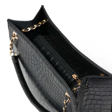 Croco Chain | Shoulder | Black