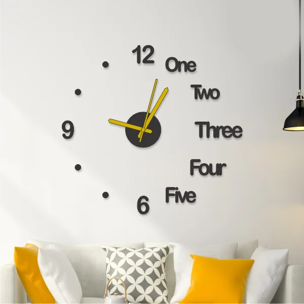 3D Wall Clock Home Decor