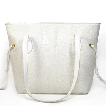 Croco | Chic  Shoulder Bag White