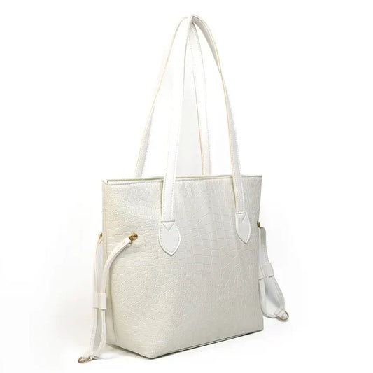 Croco | Chic  Shoulder Bag White