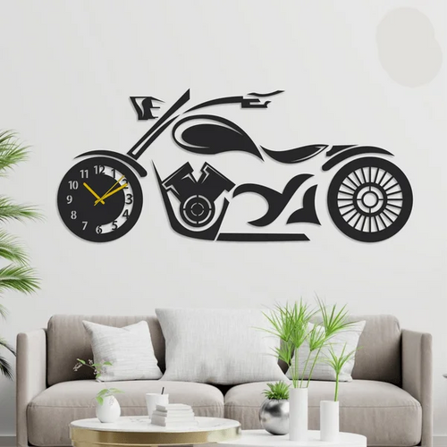 Motorbike Wooden Wall Clock