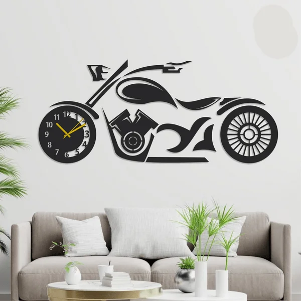 Motorbike Wooden Wall Clock