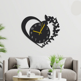 Butterflies In Heart Wall Clock